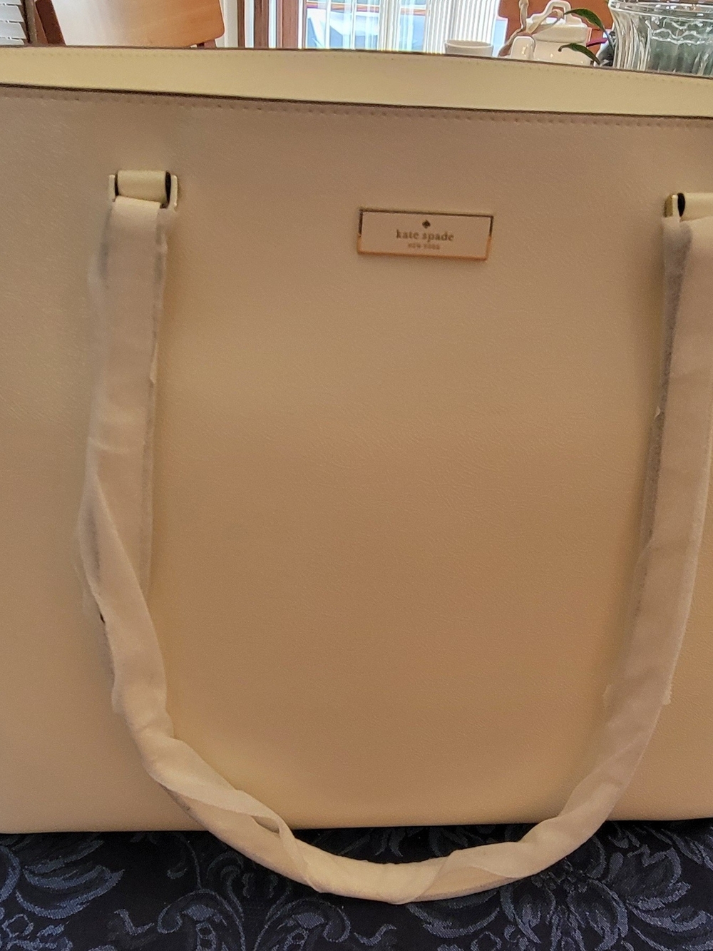 NWT Kate Spade Cream Leather Tote Bag